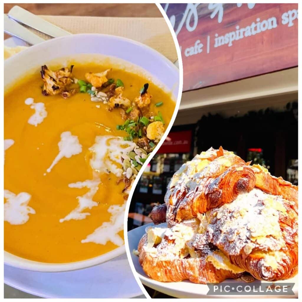 Croissants And Sweet Potato And Cauliflower Soup