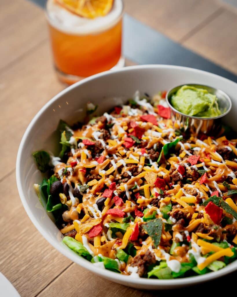 Fiesta Taco Salad With Creamy Avocado Dressing