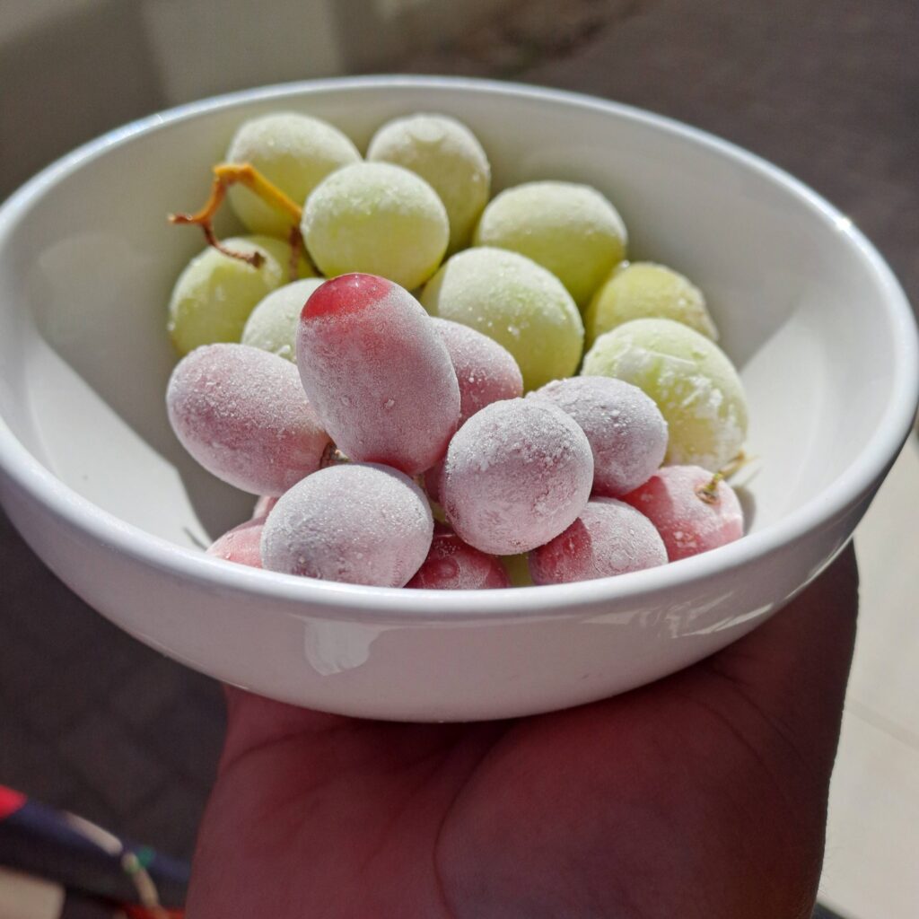 Frozen Grapes In A Bowl