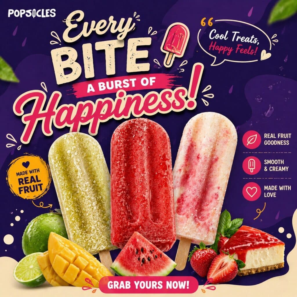 Fruit Popsicles Made With Real Fruit