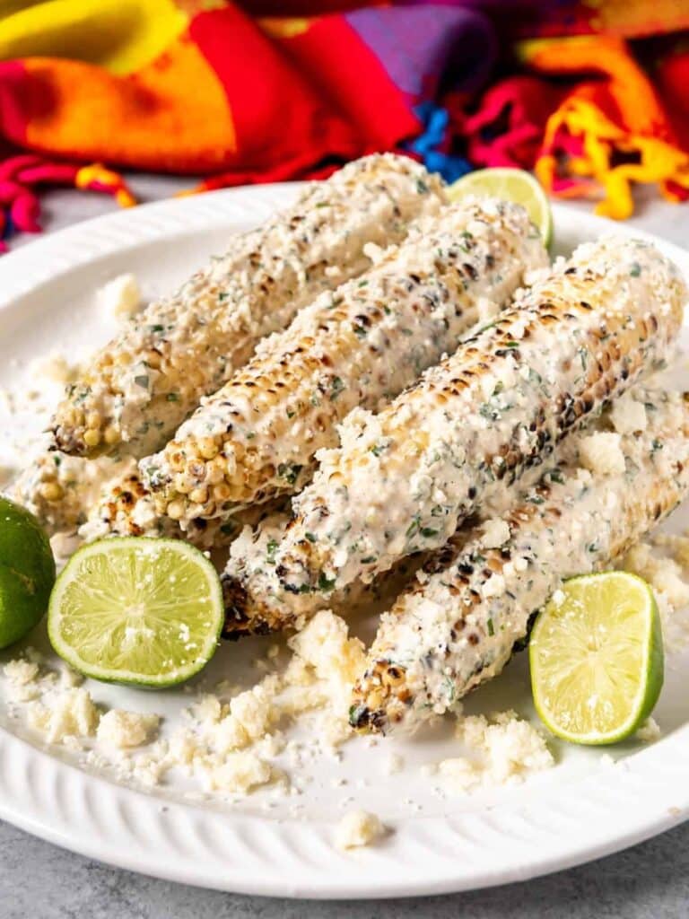 Stars, Stripes &Amp; Smoke Rings: 11 Independence Day Bbq Favorites 8 Grilled Street Corn Elote With Red White And Blue Garnish