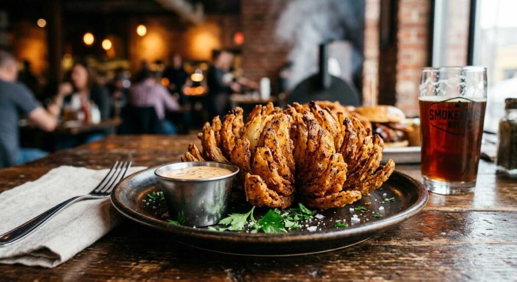 Onion Blossom Served With Soda