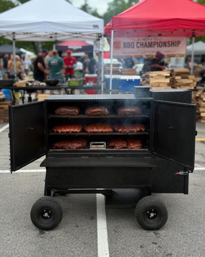 Open Smoker With Food Inside