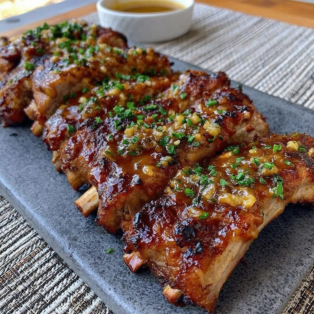 star-spangled rum-and-guava-glazed spareribs