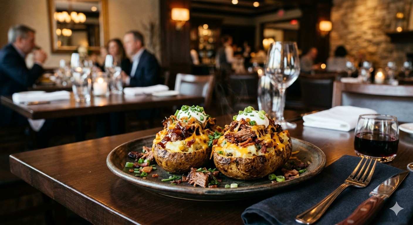 twice-baked smoked potatoes loaded with leftover brisket