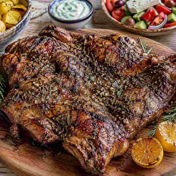 Authentic Greek Roasted Butterflied Leg Of Lamb Recipe