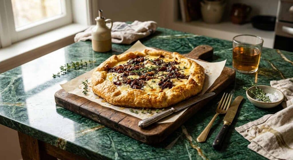 12 Next-Level Brie Cheese Recipes That Are Almost Too Pretty To Eat 11 Brie And Caramelized Onion Gallete
