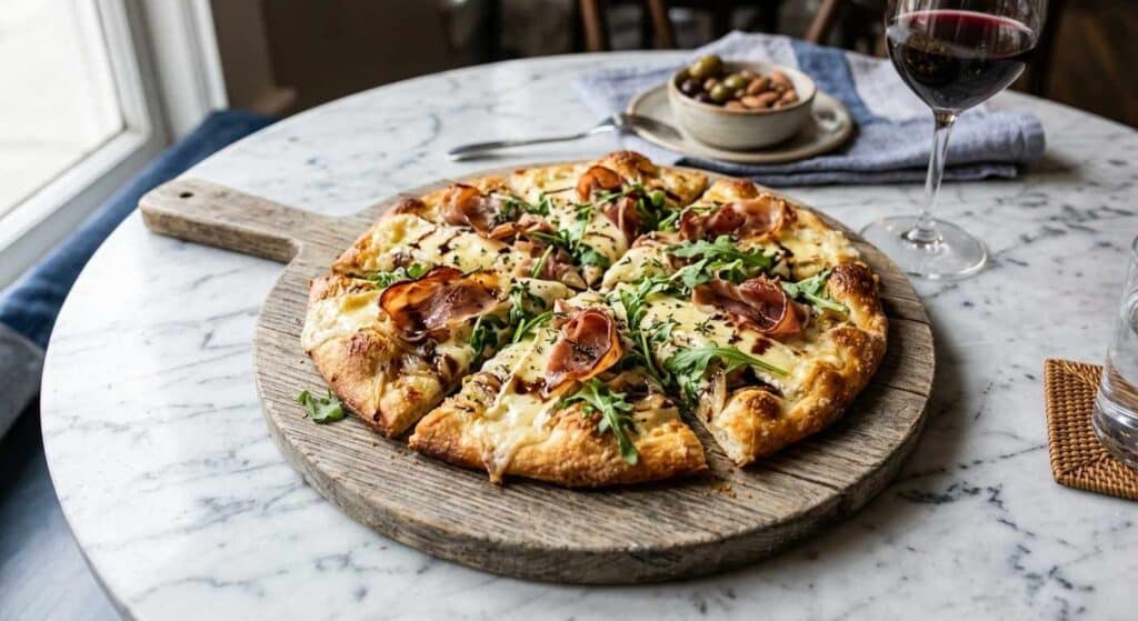 12 Next-Level Brie Cheese Recipes That Are Almost Too Pretty To Eat 8 Brie And Prosciutto Flatbread