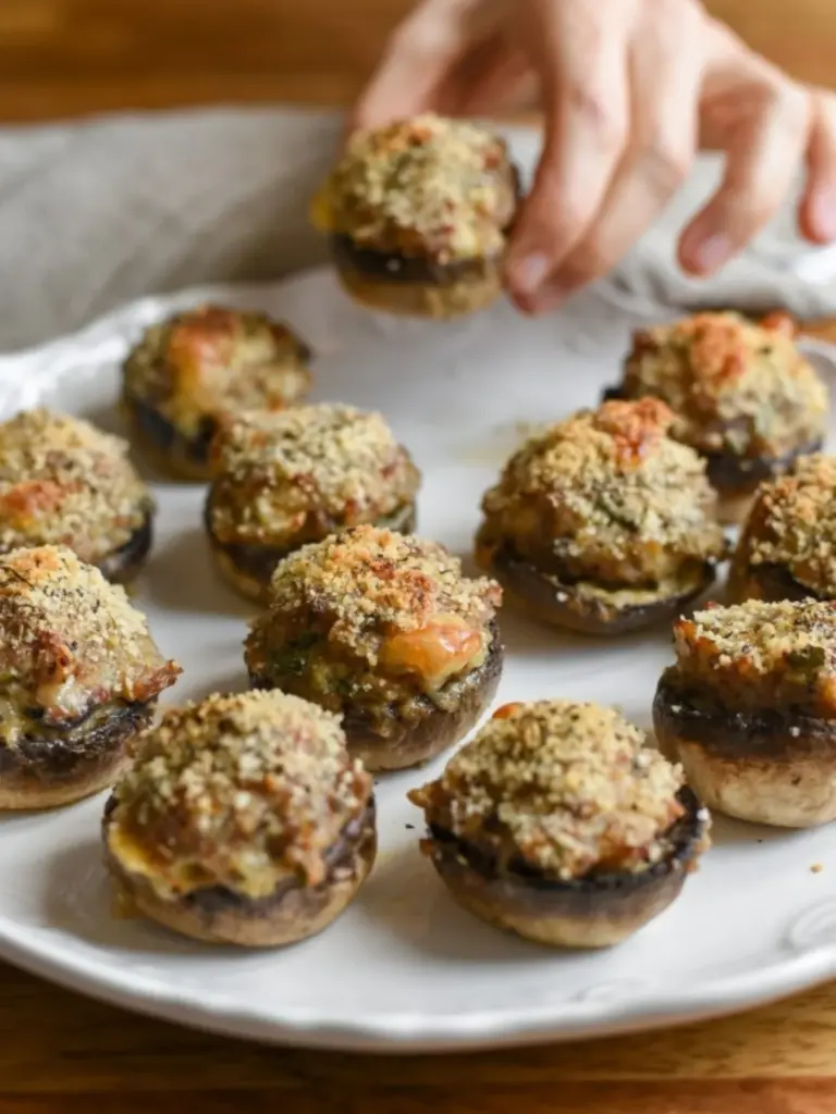 12 Next-Level Brie Cheese Recipes That Are Almost Too Pretty To Eat 7 Brie-Stuffed Mushrooms