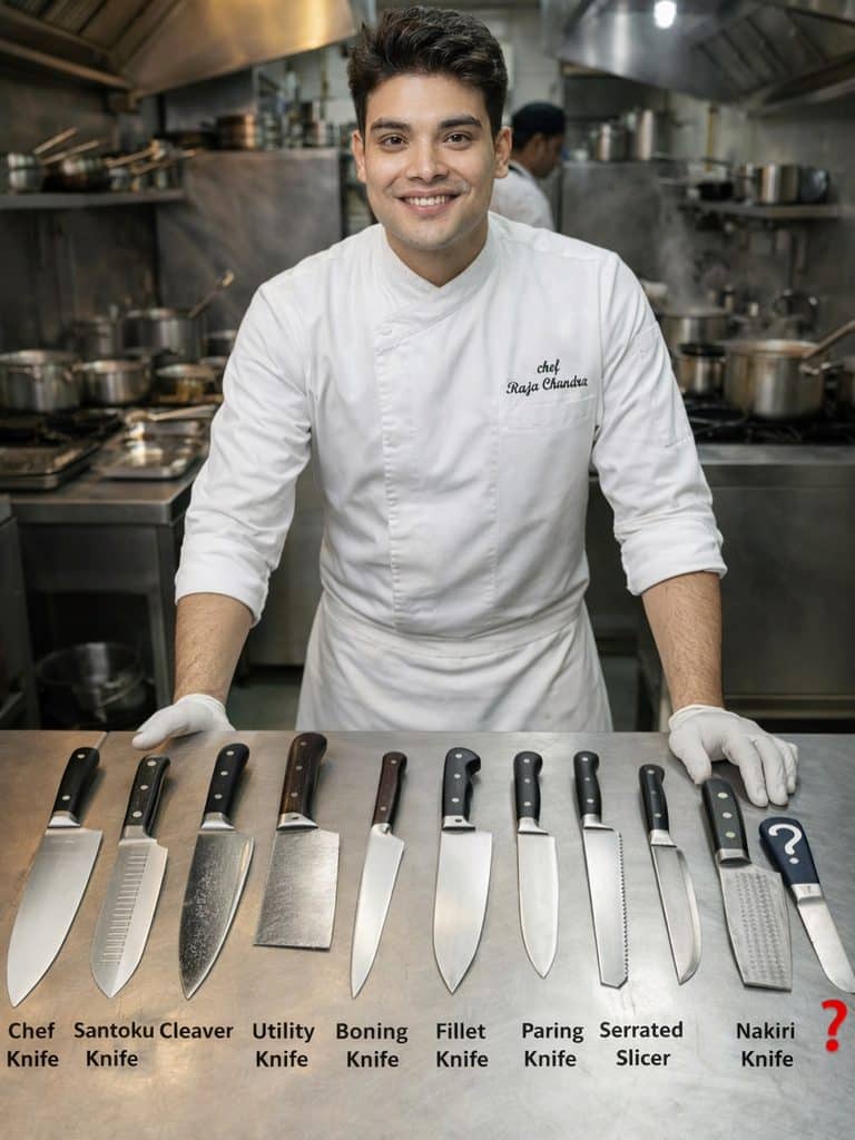 When Bushido Meets The Cutting Board: The Culinary Katana Fantasy 3 Chef Presenting The Different Kitchen Knives