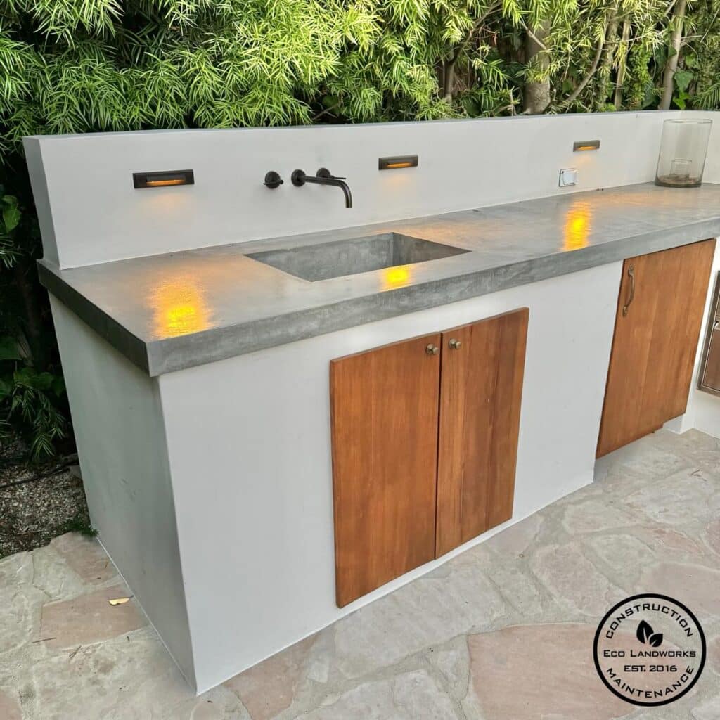 Concrete Block Outdoor Kitchen Island