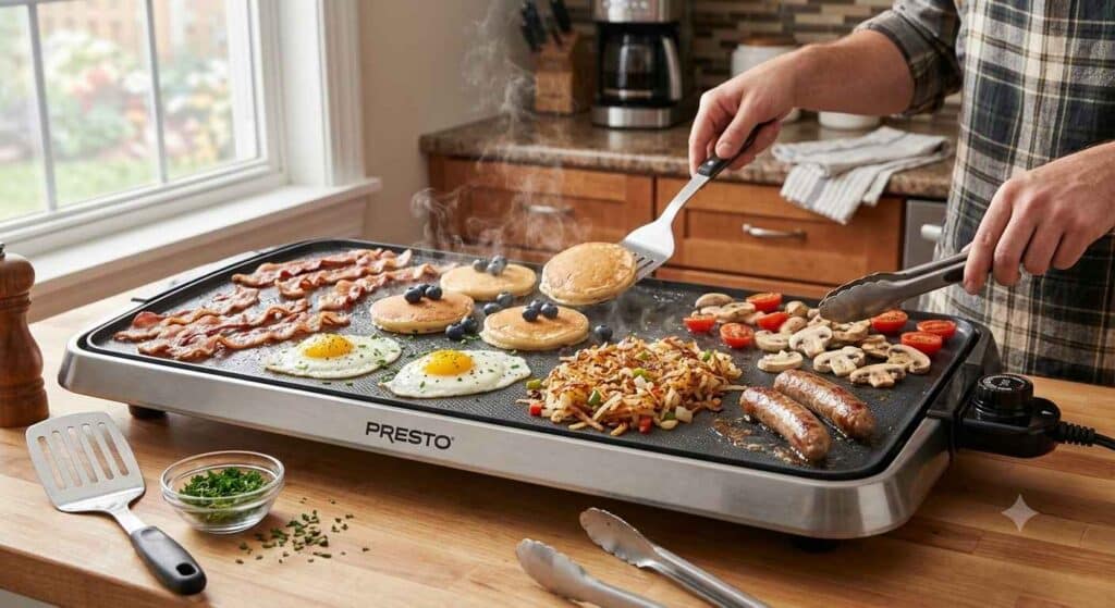 Cooking A Variety Of Food At Once In An Electric Griddle