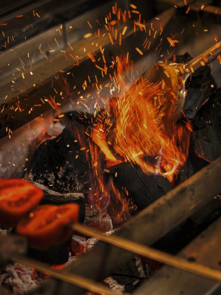 Ember With Flames Bbq