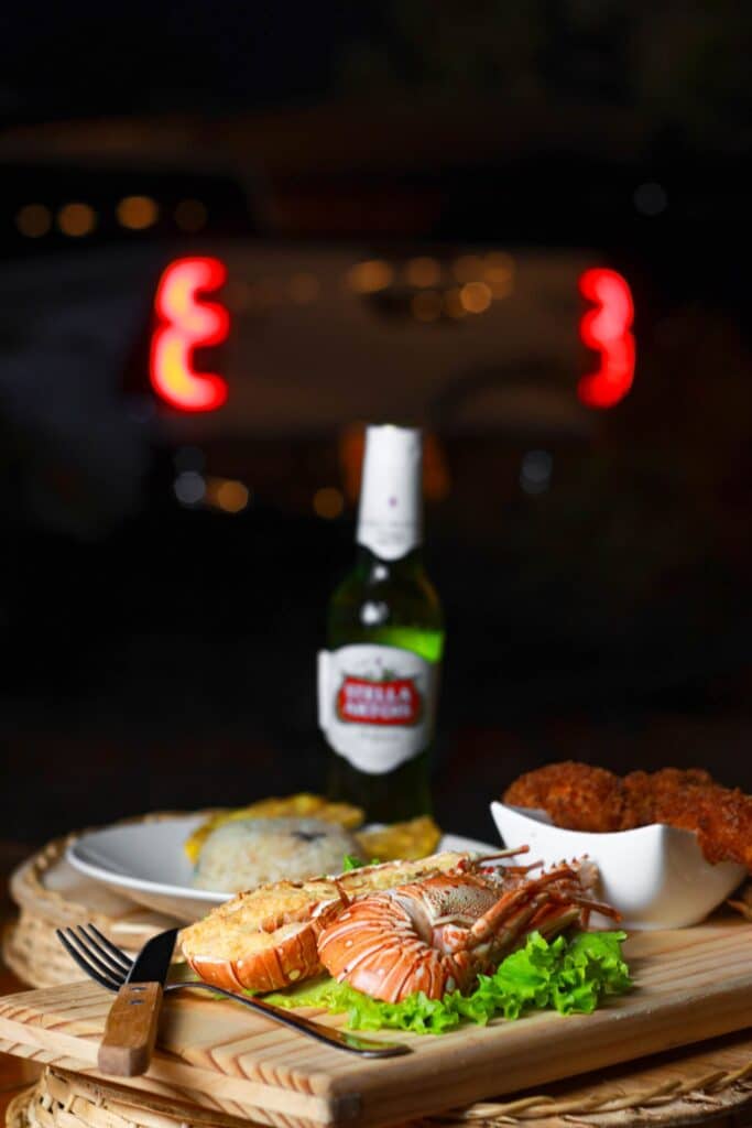 Grilled Lobster On A Wooden Board