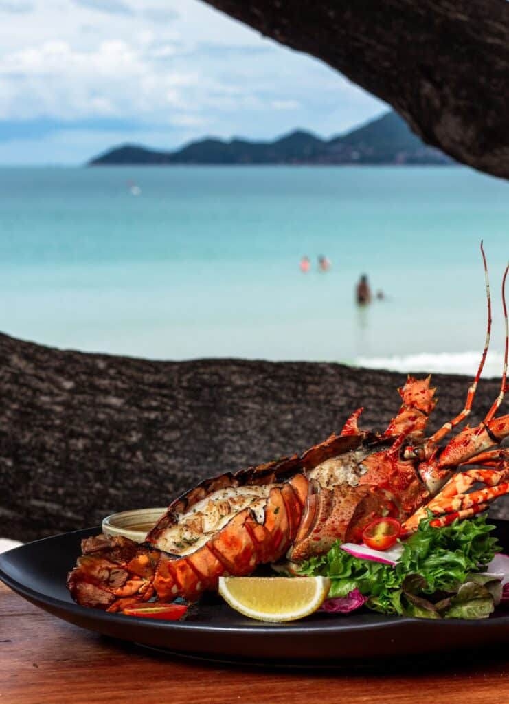 Grilled Whole Lobster Served On A Platter