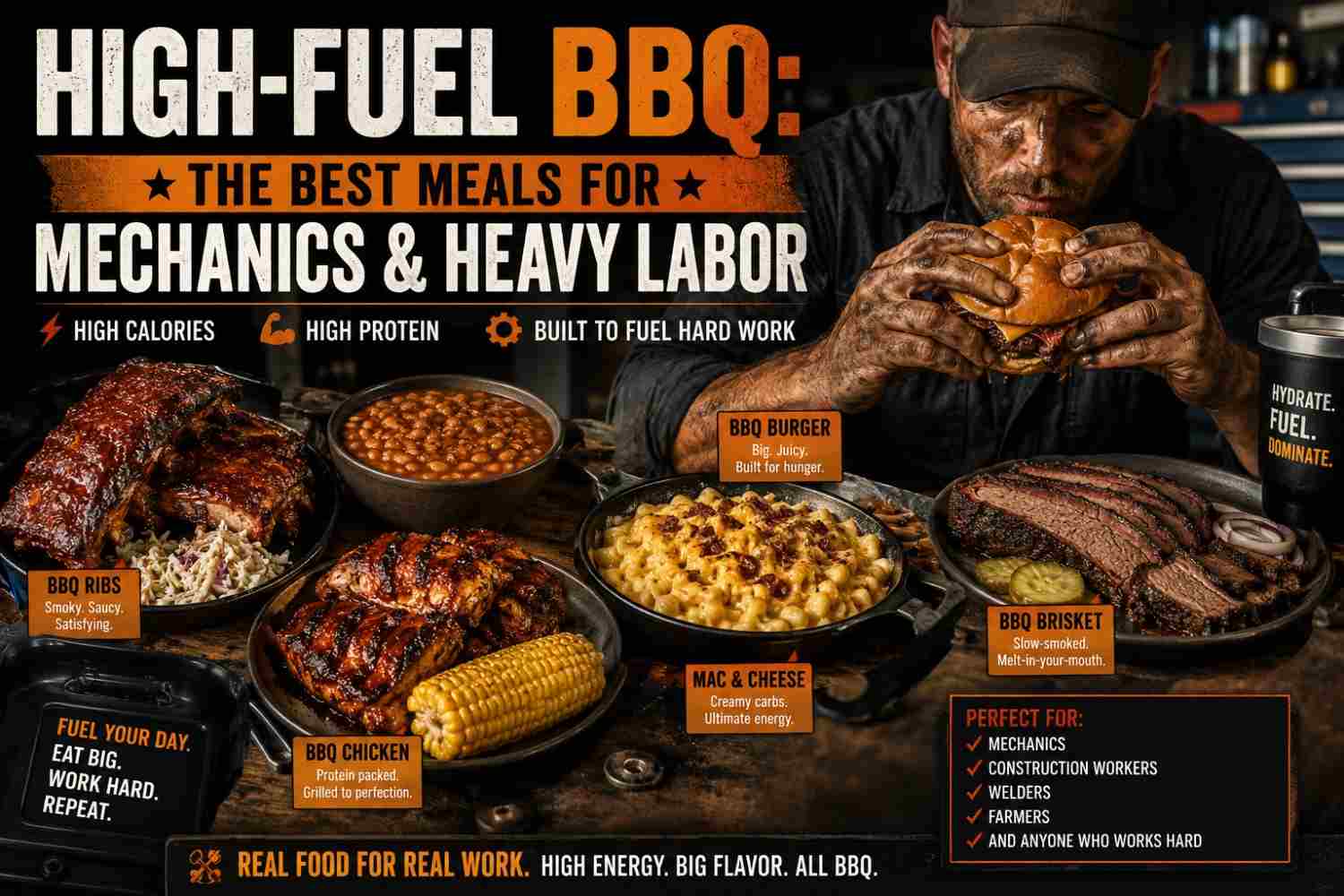 High-Fuel Bbq For Mechanics And Heavy Labor