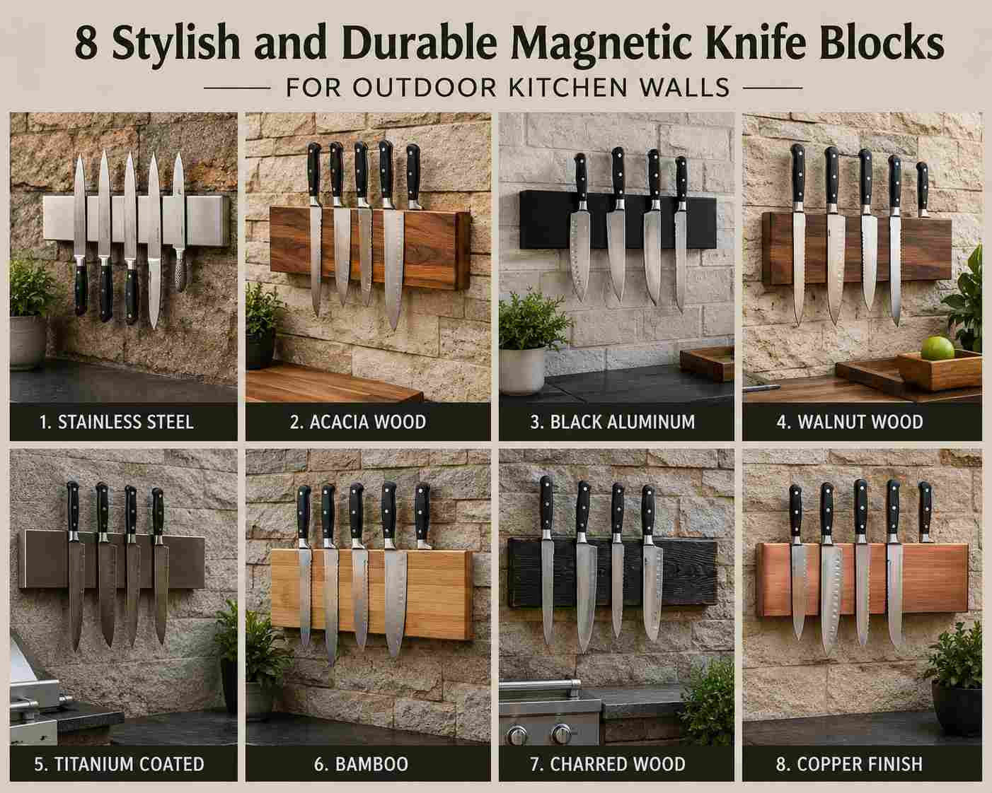 magnetic kitchen knife blocks for outdoor kitchen walls