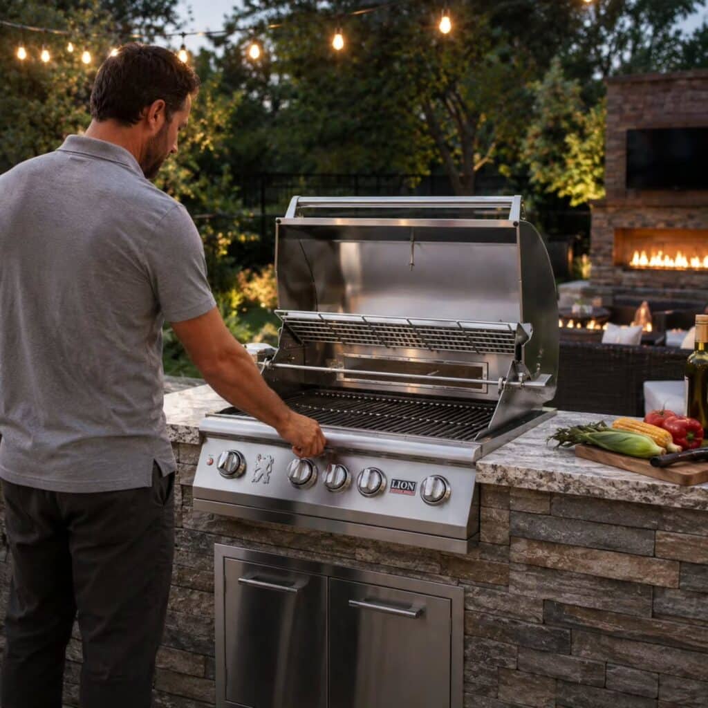 Blaze Vs Hamilton Beach: Which Brand Rises To The Top Of Your Cooking Setup? 1 Man Preparing His Outdoor Grill