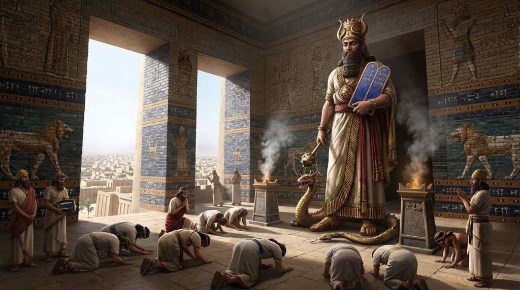 Marduk In His Ziggurat Temple