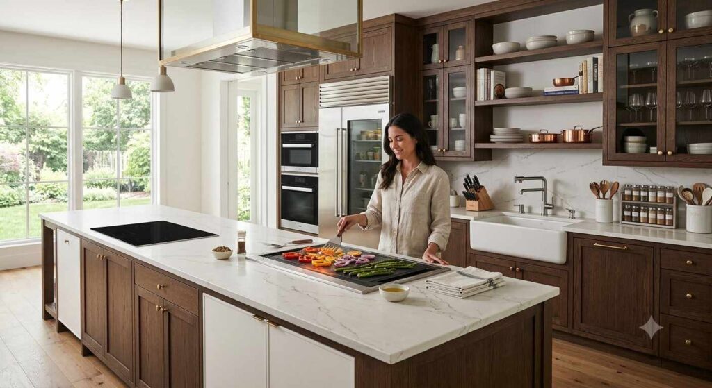 Organized Kitchen With Electric Griddle
