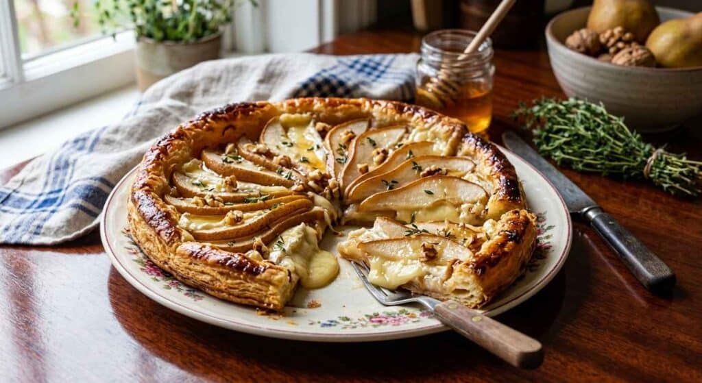 Pear Brie And Honey Tart