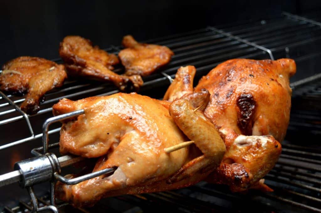 Rotisserie Chicken Spit-Roasting
