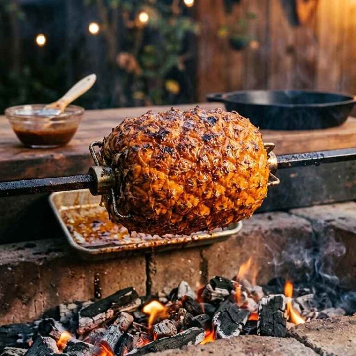 Rotisserie Pineapple With Cinnamon Glaze Recipe