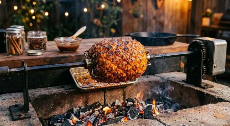 Rotisserie Pineapple With Cinnamon Glaze Recipe
