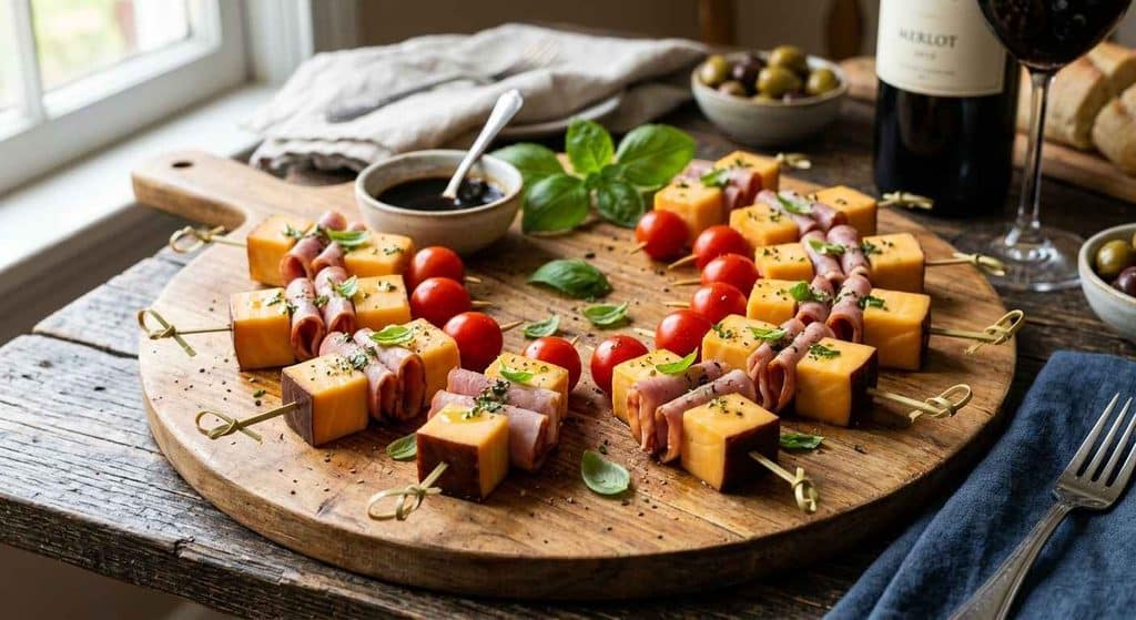 Smoked Gouda And Ham Skewers