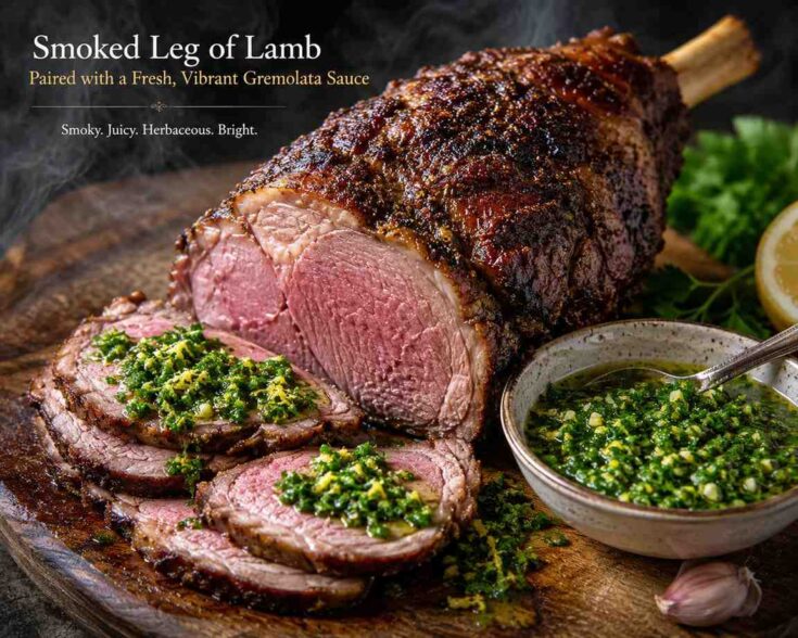 Smoked Leg Of Lamb With Gremolata Sauce Recipe