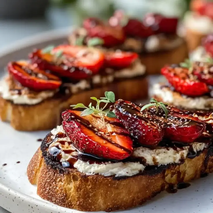 Strawberry Bruschetta With Honey Mascarpone On Grilled Baguettes Recipe