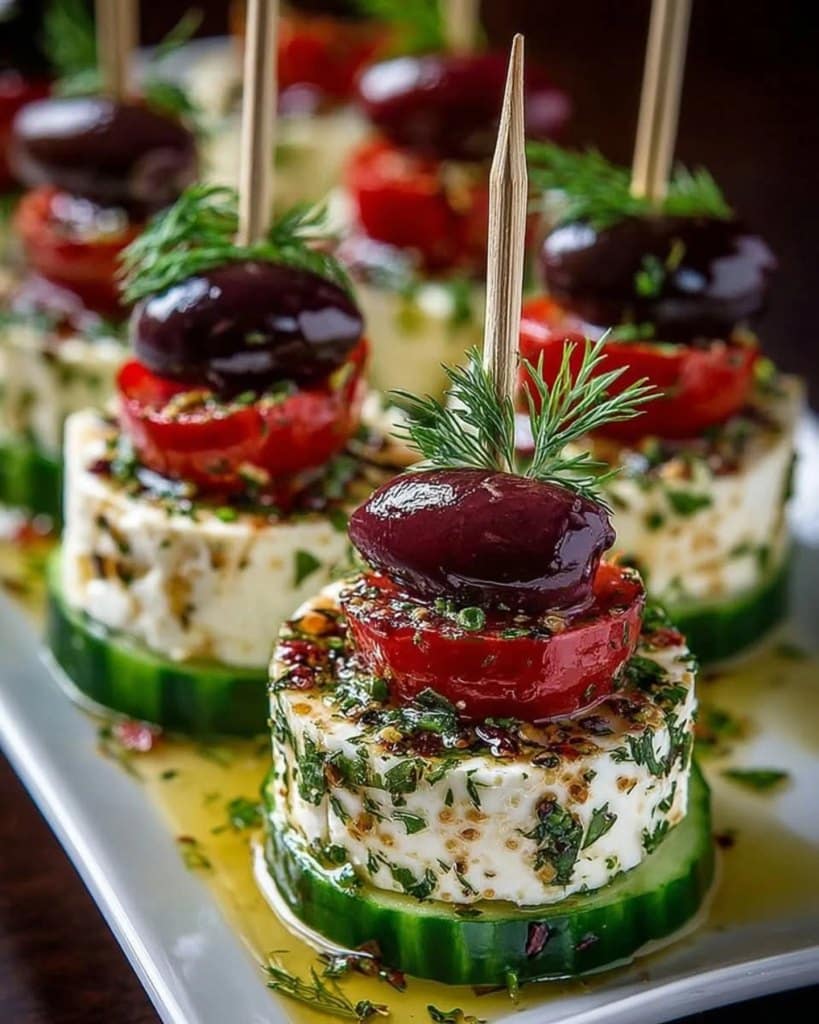 10-Minute Greek Cucumber Bites