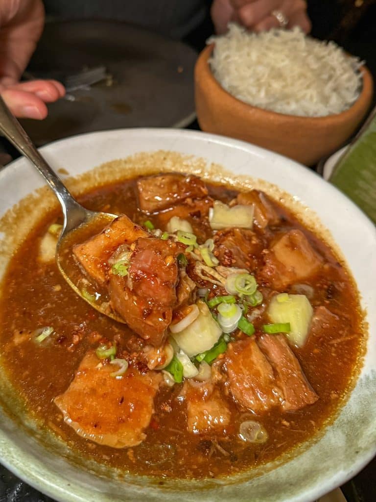A Plate Full Of Pork Fat Brown Sugar And Umami Juice