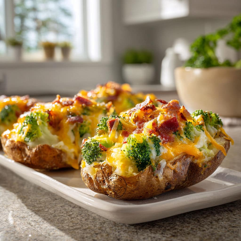 Bacon Broccoli And Cheddar Potato Skins