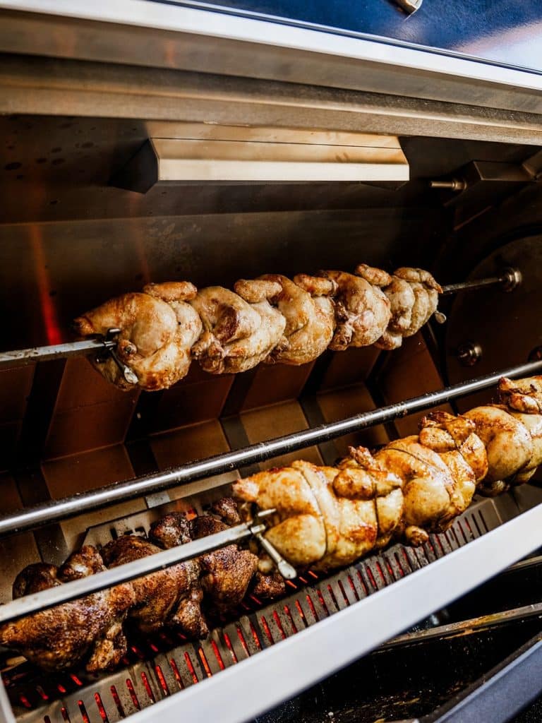 Charcoal Rotisserie Grilling Chicken
