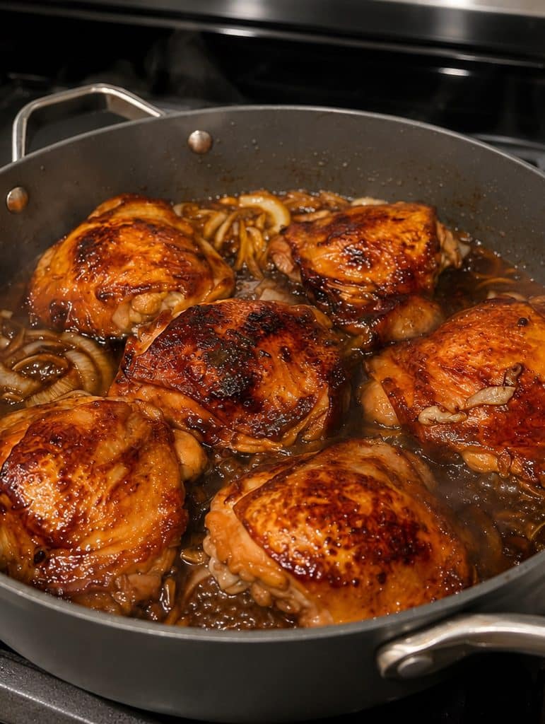 Chicken Adobo In Cast Iron Skillet