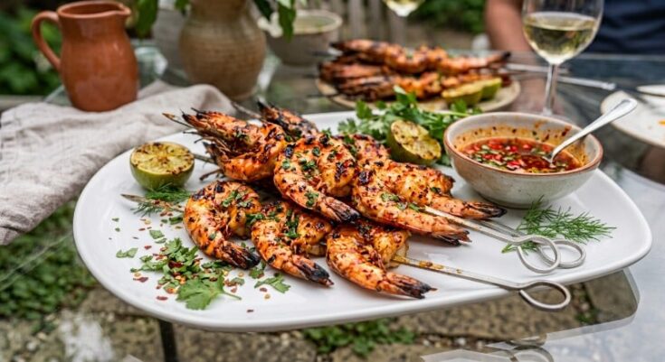Chili Butterflied Prawn Skewers Recipe
