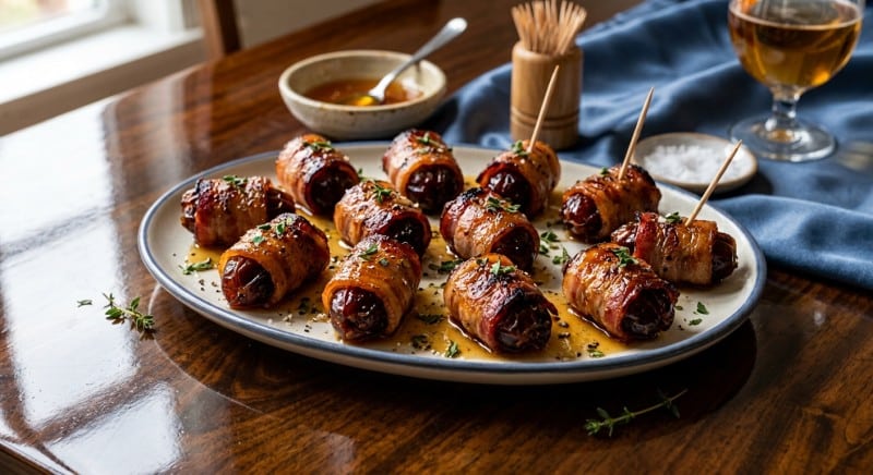 Crispy Honey-Glazed Bacon-Wrapped Dates