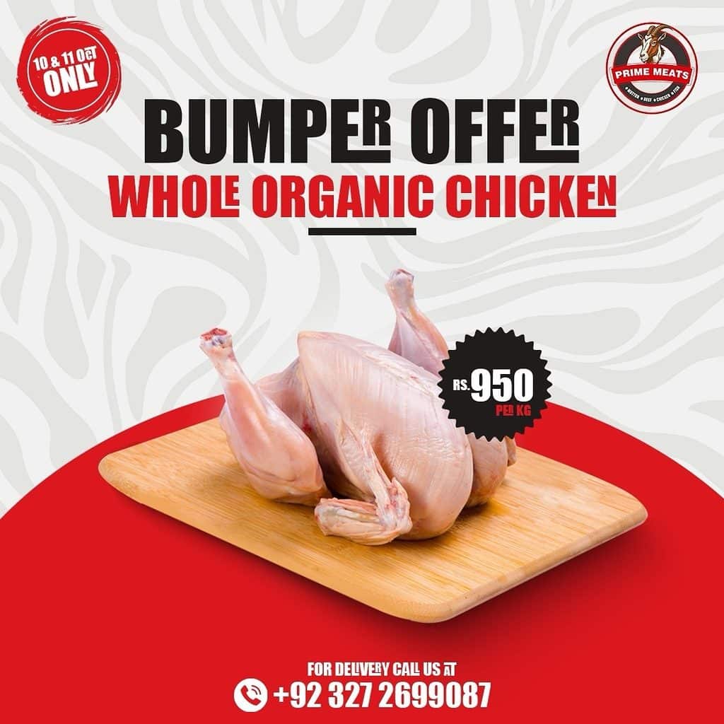 Fresh Whole Chicken On The Chopping Board