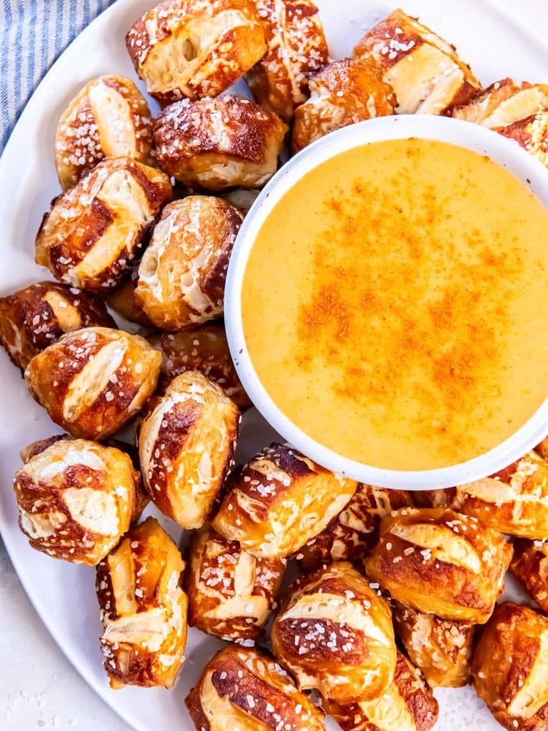 Gourmet Soft Pretzel Bites With Warm Beer Cheese