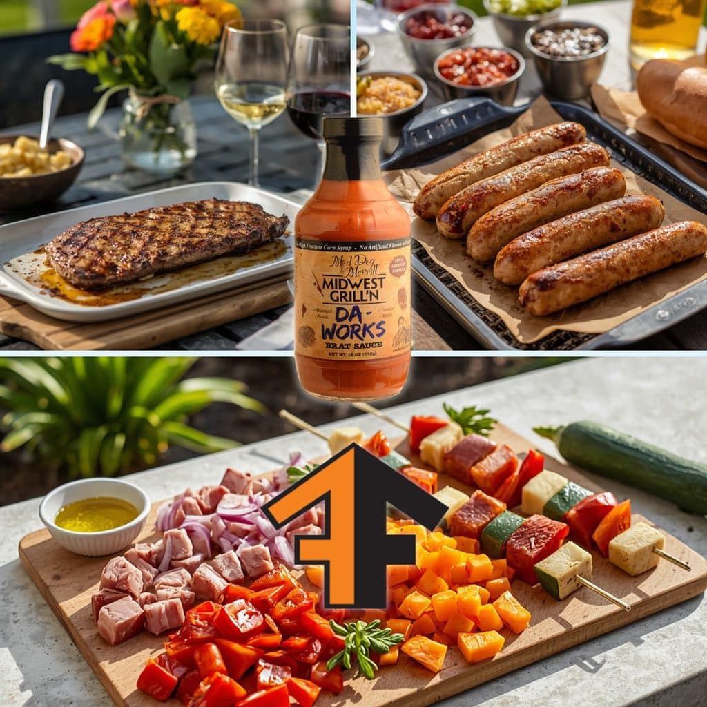 Grilled Food With Bbq Sauce
