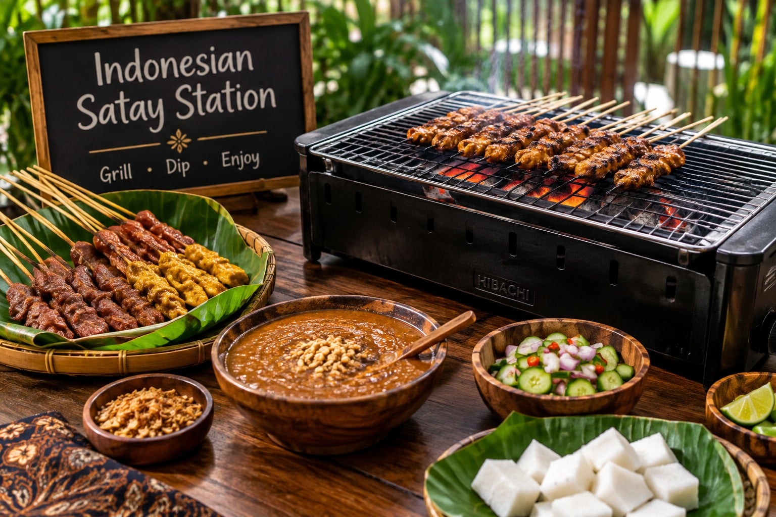 indonesian satay station