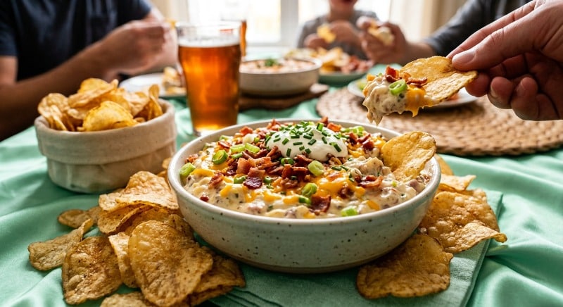 10 Tailgating Recipes Make Ahead: More Time To Cheer, Less Time To Cook 2 Loaded Baked Potato Dip With Kettle Chips