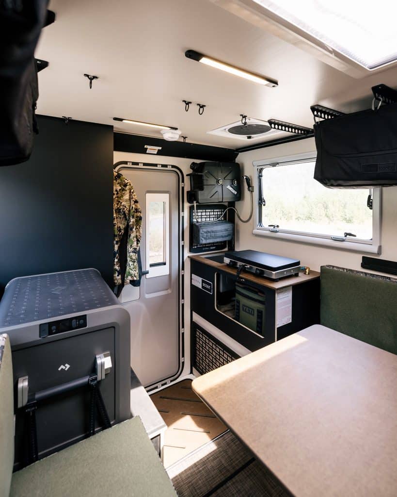 Organized Interior Of A Camping Truck