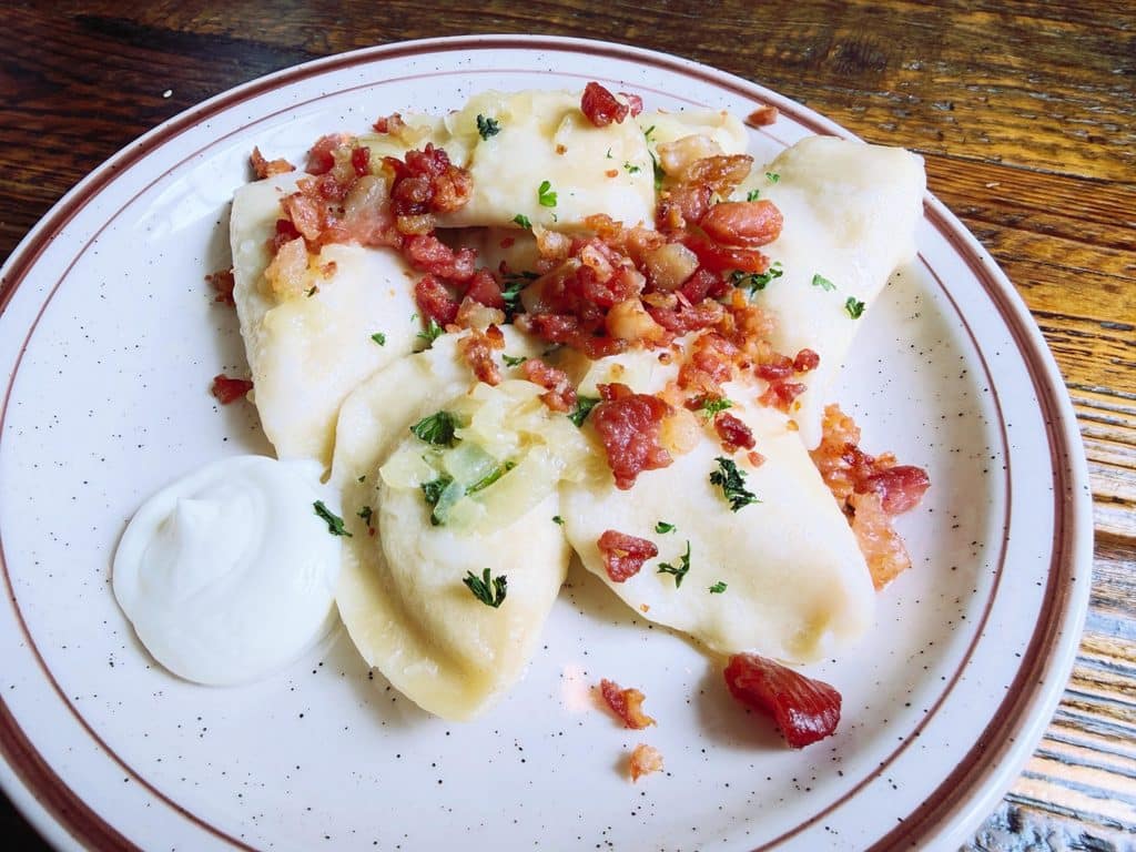 Polish Pierogi With Crispy Bacon And Onions
