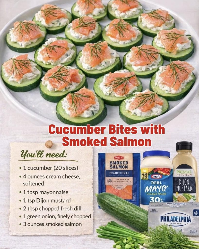 Smoked Salmon And Dill Cucumber Rounds