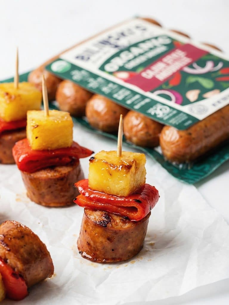 Smoked Sausage And Pineapple Skewers