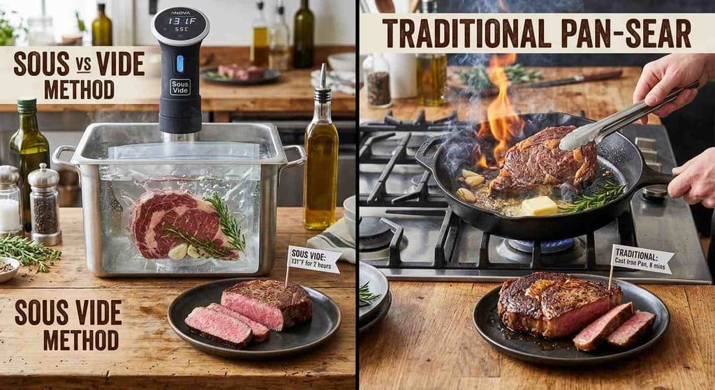 Sous Vide Versus Traditional Steak Cooking
