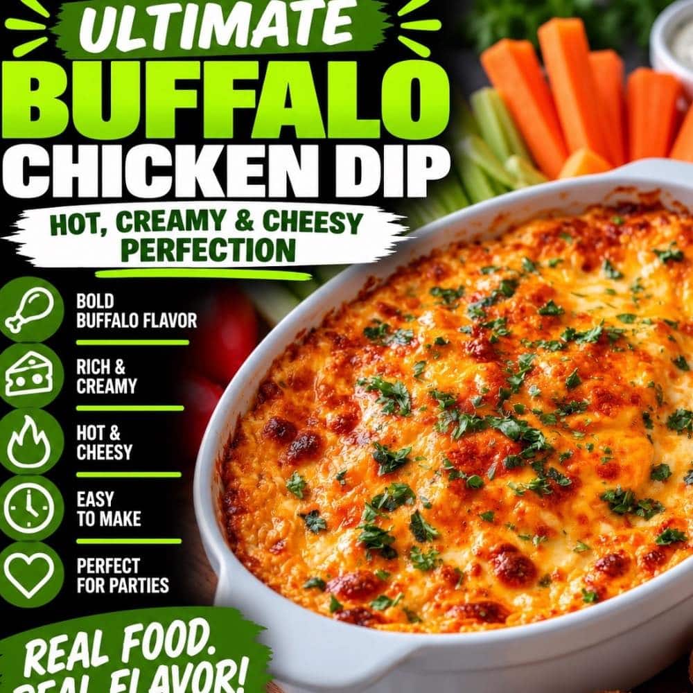 Ultimate Buffalo Chicken Dip In Cast Iron Skillet