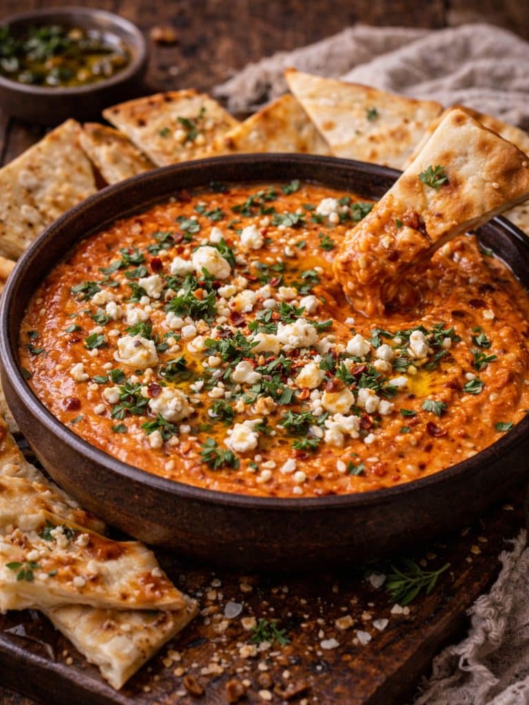 Whipped Feta And Roasted Red Pepper Dip